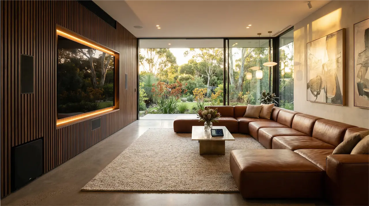 High End Lounge Room With Home Automation